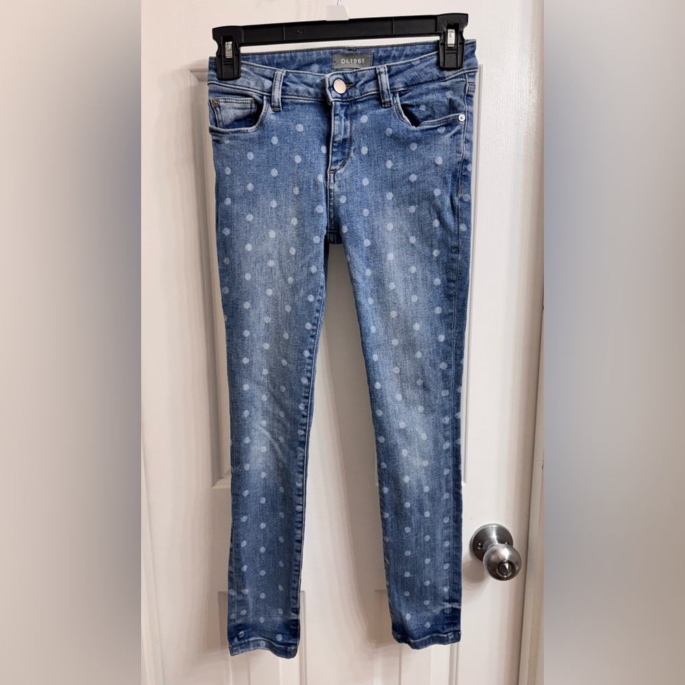 DL1961 Girls' Faded Polka-Dot Skinny Jeans - Size 10